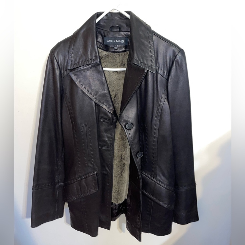 Anne Klein Women’s Black Leather Jacket